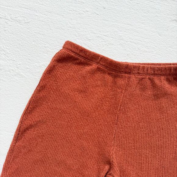 Y2K A Ellen Burnt Orange Rib Knit Biker Shorts, Size Small - Picture 2 of 6